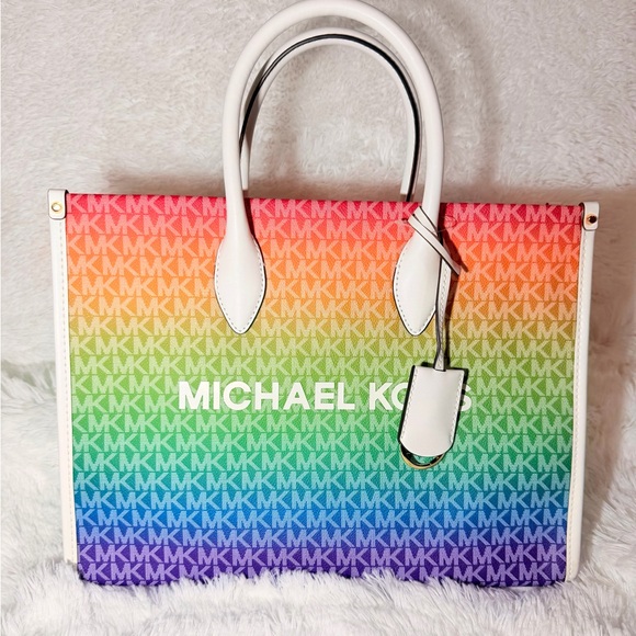 Michael Kors Handbags - Michael Kors Mirella Small Rainbow
Signature Logo Xbody Tote Bag Rainbow 🌈 NWT